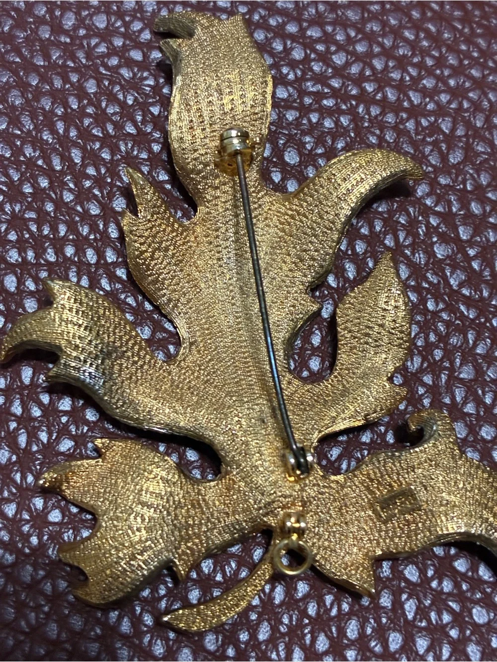 Judy Lee VINTAGE NOS,Silver and Gold Leaf Brooch & Earrings  -Metal Leaf Accents